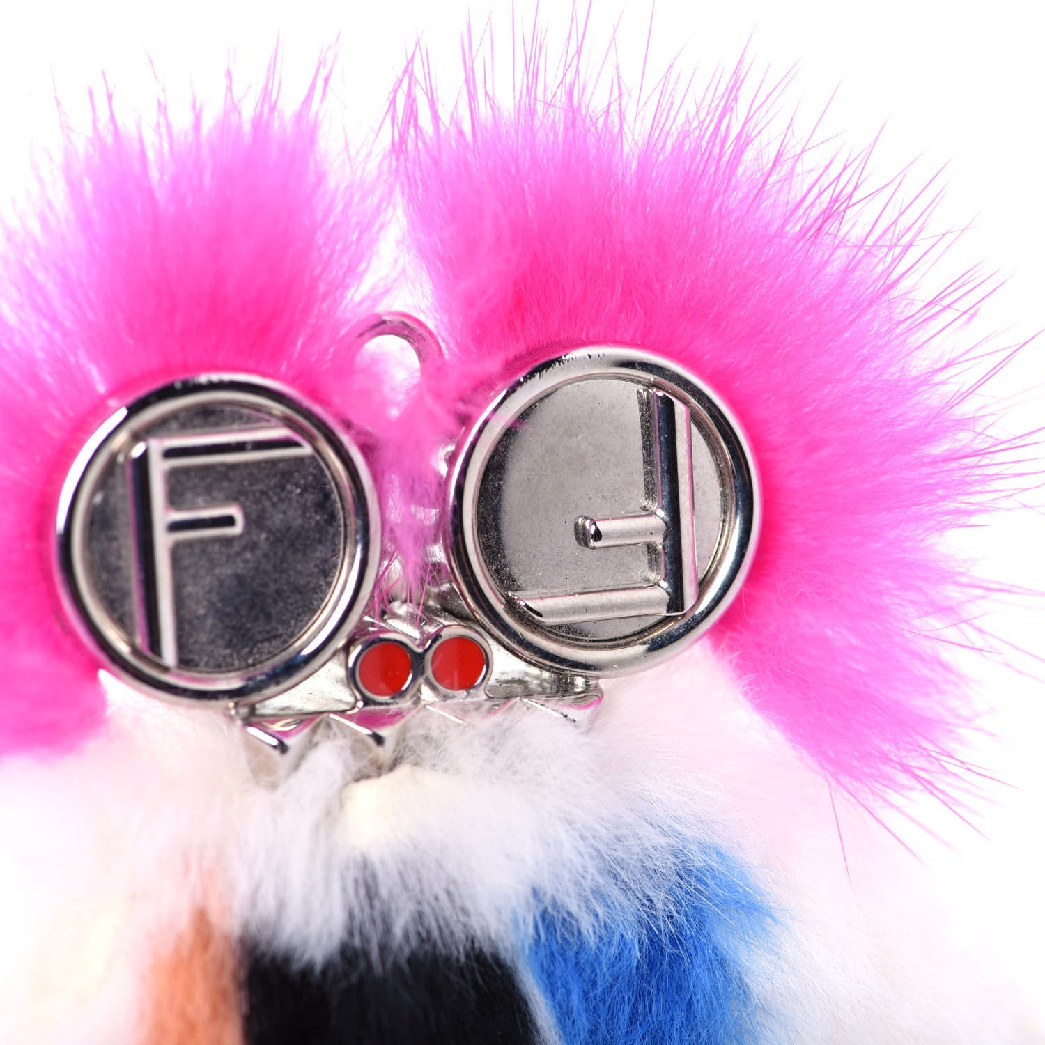 Fendi Rabbit Mink Fox Fur F is Fendi Teen Witch Bag Charm White Multicolor 8 of 8