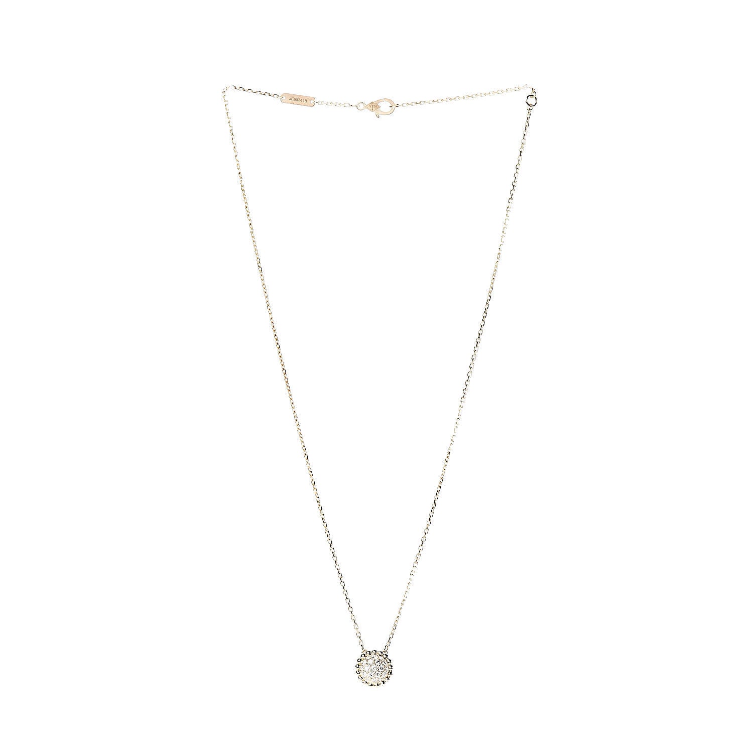 image of VAN CLEEF & ARPELS 18K Yellow Gold Diamond Perlee Pendant Necklace by FASHIONPHILE