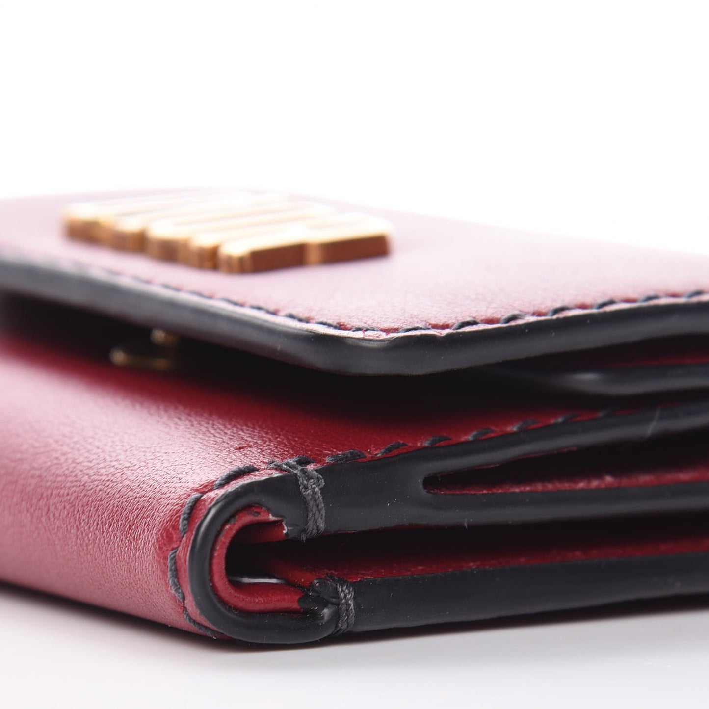 Calfskin Small Dfence Compact Wallet Scarlet