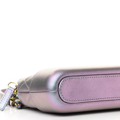 Chanel Iridescent Lambskin Calfskin Quilted Small Gabrielle Clutch With Chain Light Purple 10 of 12
