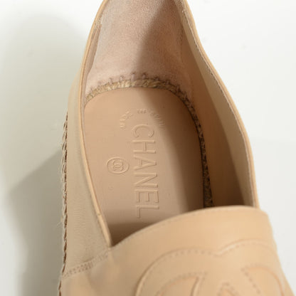 Chanel Lambskin CC Espadrilles 40 Beige Black 6 of 8
