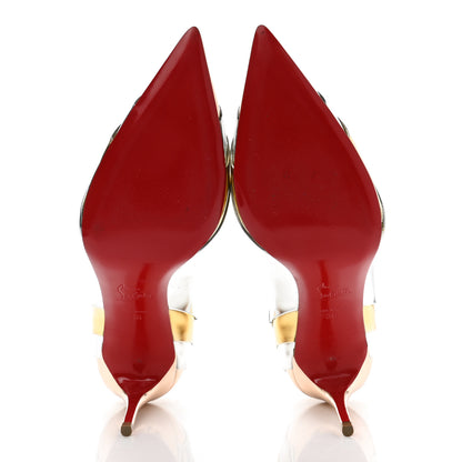 Christian Louboutin Nappa Patent Veau Mirror Eklectica 85 Pumps 38 Silver 5 of 7