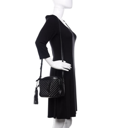 Saint Laurent Calfskin Matelasse Monogram Lou Camera Bag Black 2 of 9