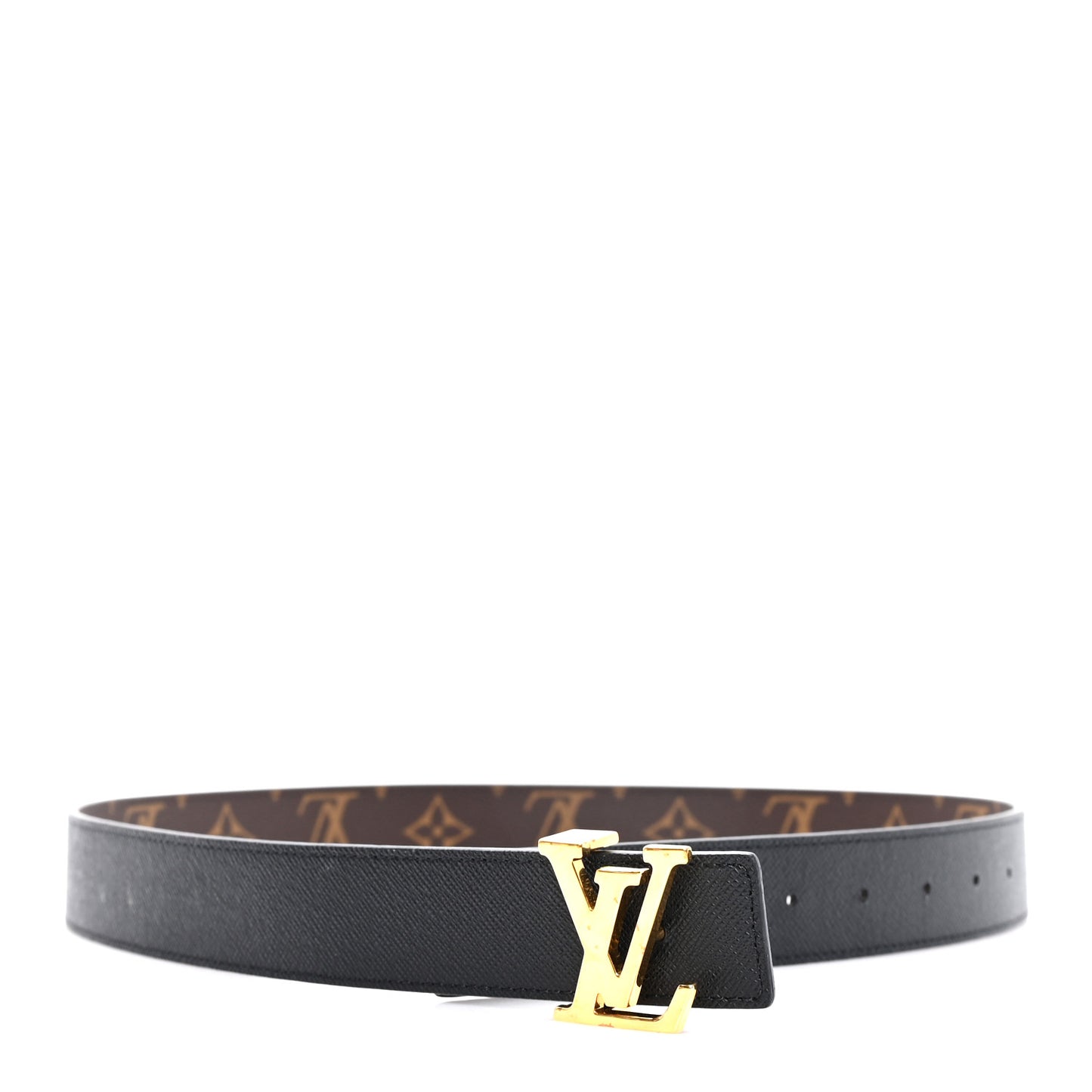 Calfskin Monogram 30mm LV Initiales Reversible 80 32 Belt  Black