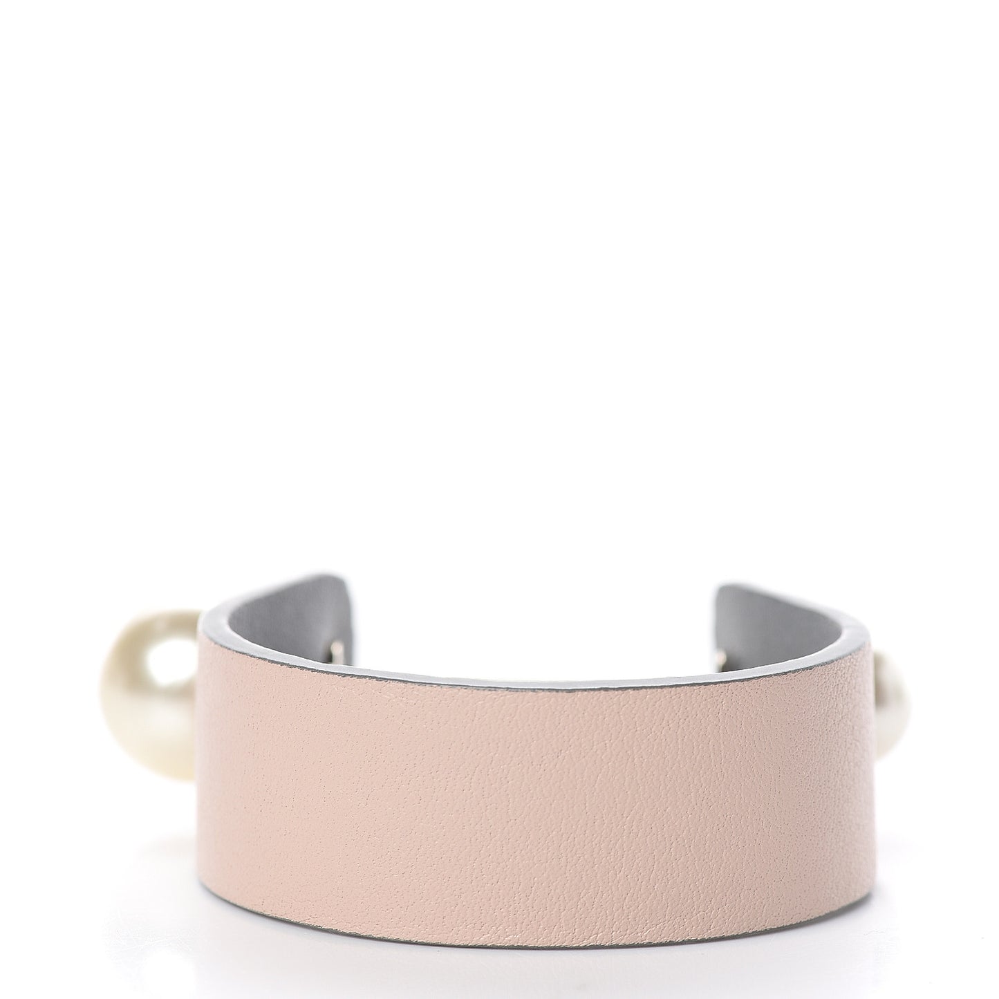 Calfskin Pearl Bracelet S Pink Grey