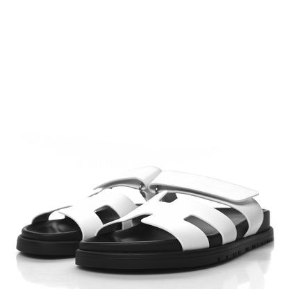 Hermes Calfskin Womens Chypre Sandals 36 White 3 of 9