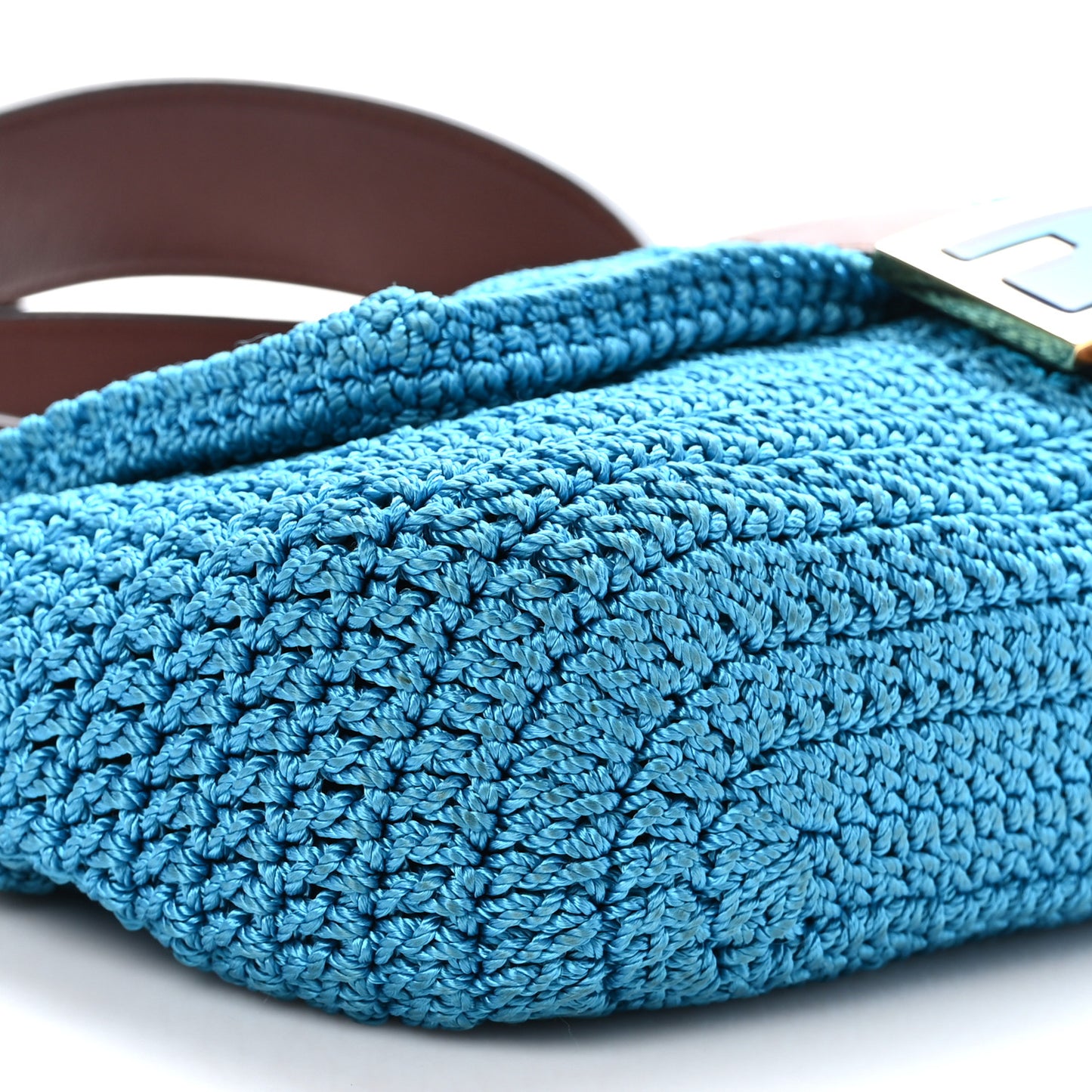 Fabric Crochet Vitello Grace Plexiglass Baguette Cyber Blue Ghianda