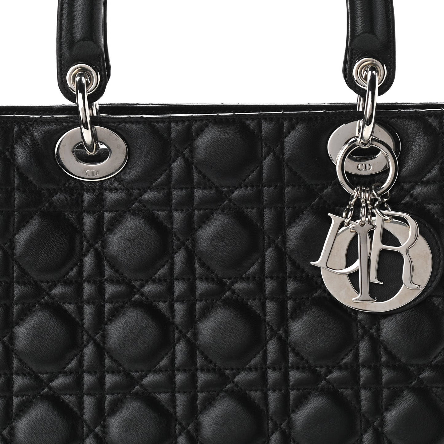 Lambskin Cannage Large Lady Dior Black