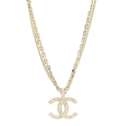 Chanel Crystal CC Multi Strand Chain Necklace Gold 1 of 6