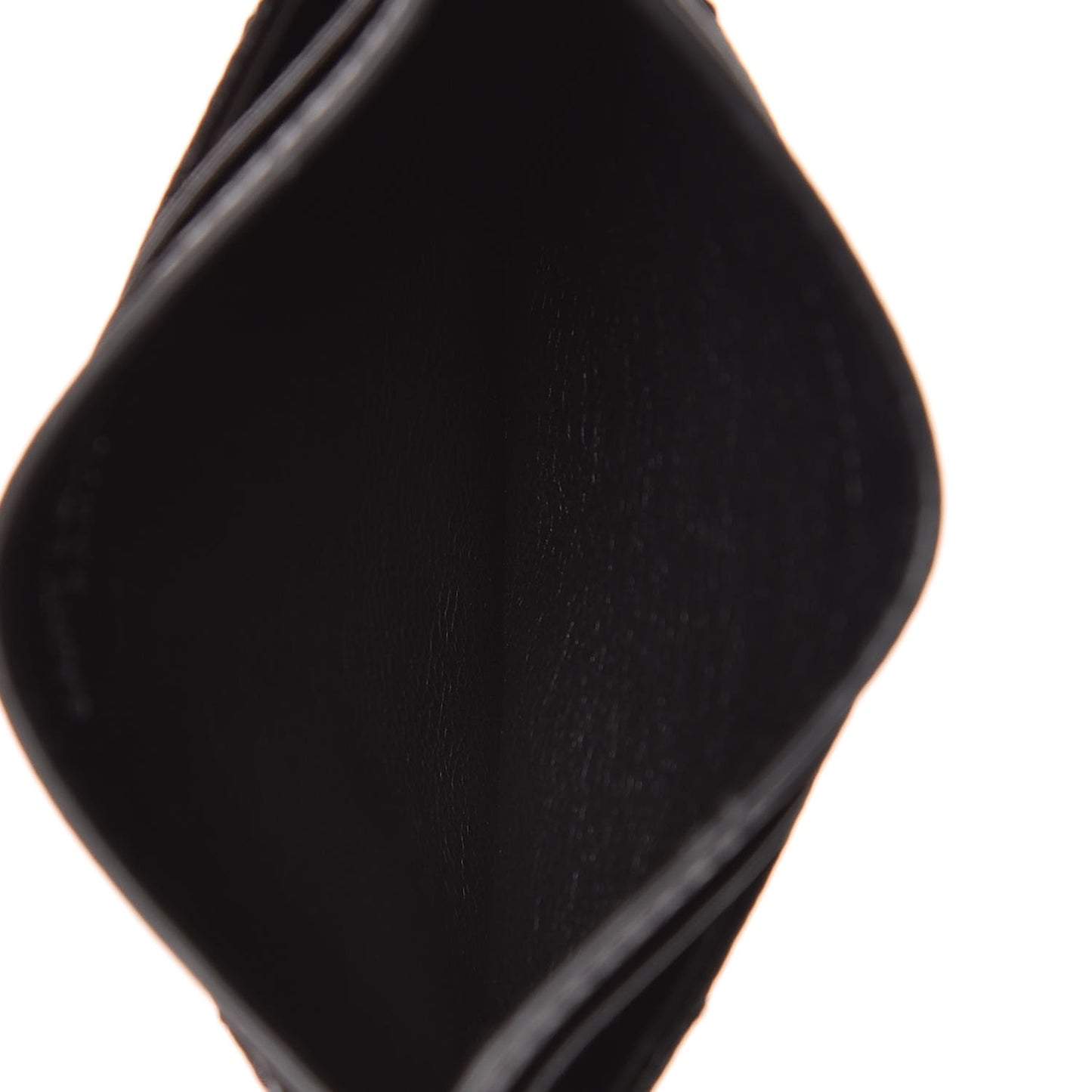 Grain De Poudre Matelasse Chevron Monogram Credit Card Case Black