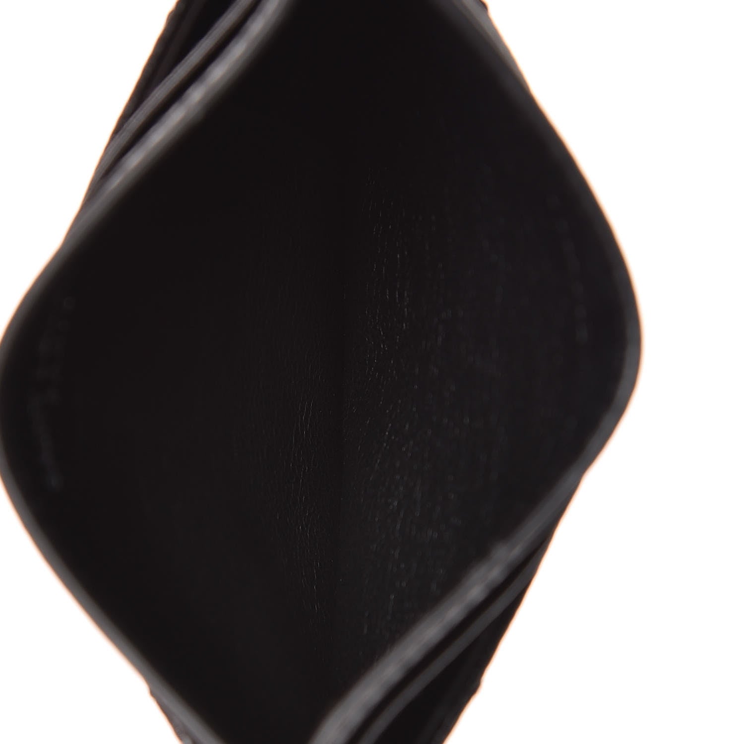 Saint Laurent Grain De Poudre Matelasse Chevron Monogram Credit Card Case Black 5 of 8