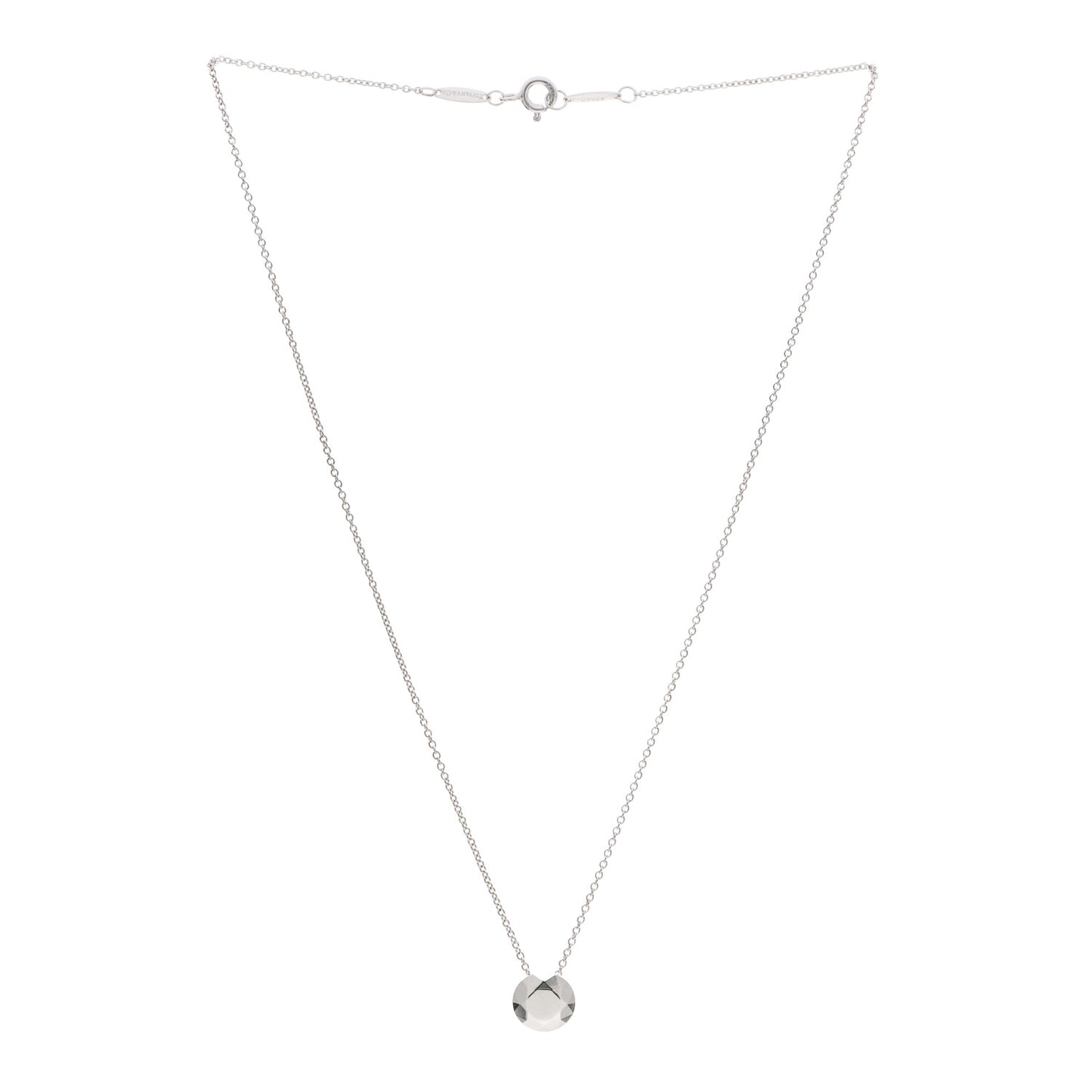 Sterling Silver Elsa Peretti Two Carat Faceted Pendant Necklace