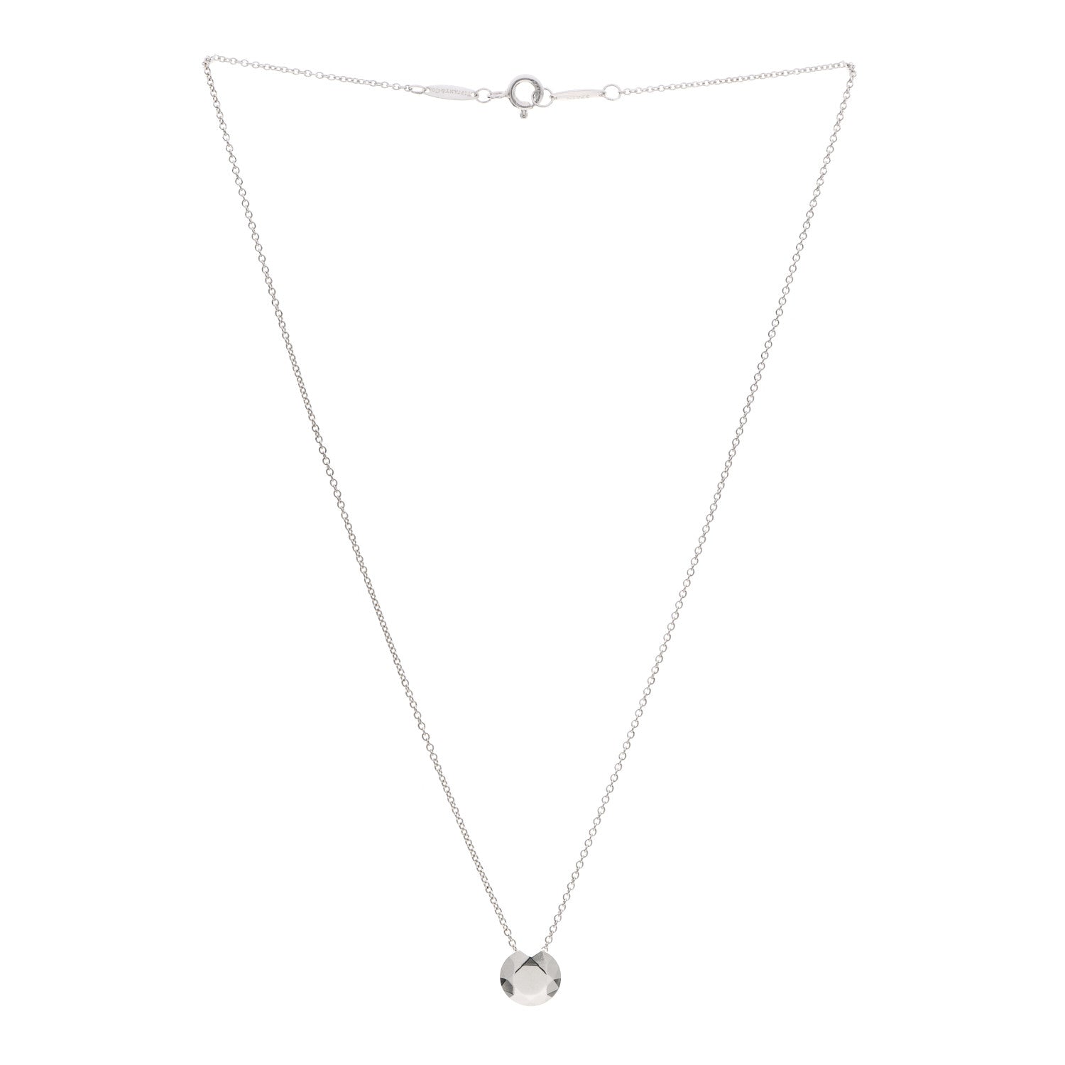 Tiffany Sterling Silver Elsa Peretti Two Carat Faceted Pendant Necklace 3 of 8