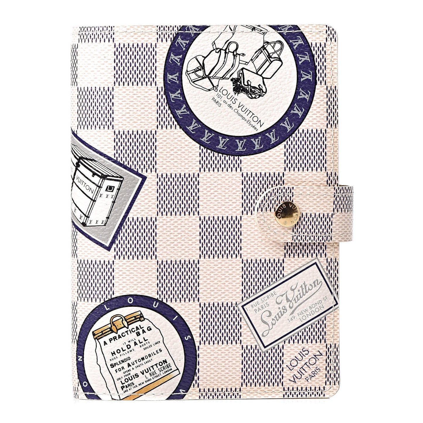 Damier Azur Patch Small Ring Agenda Cover
