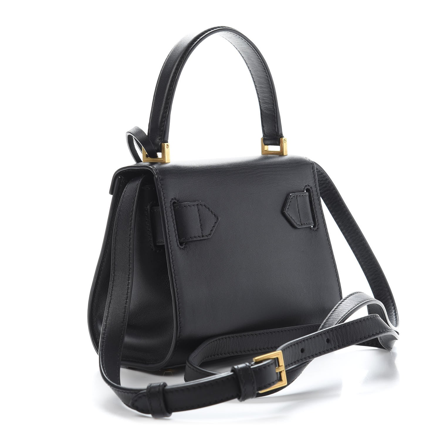 Versace Calfskin Small Icon Handbag Black 3 of 14