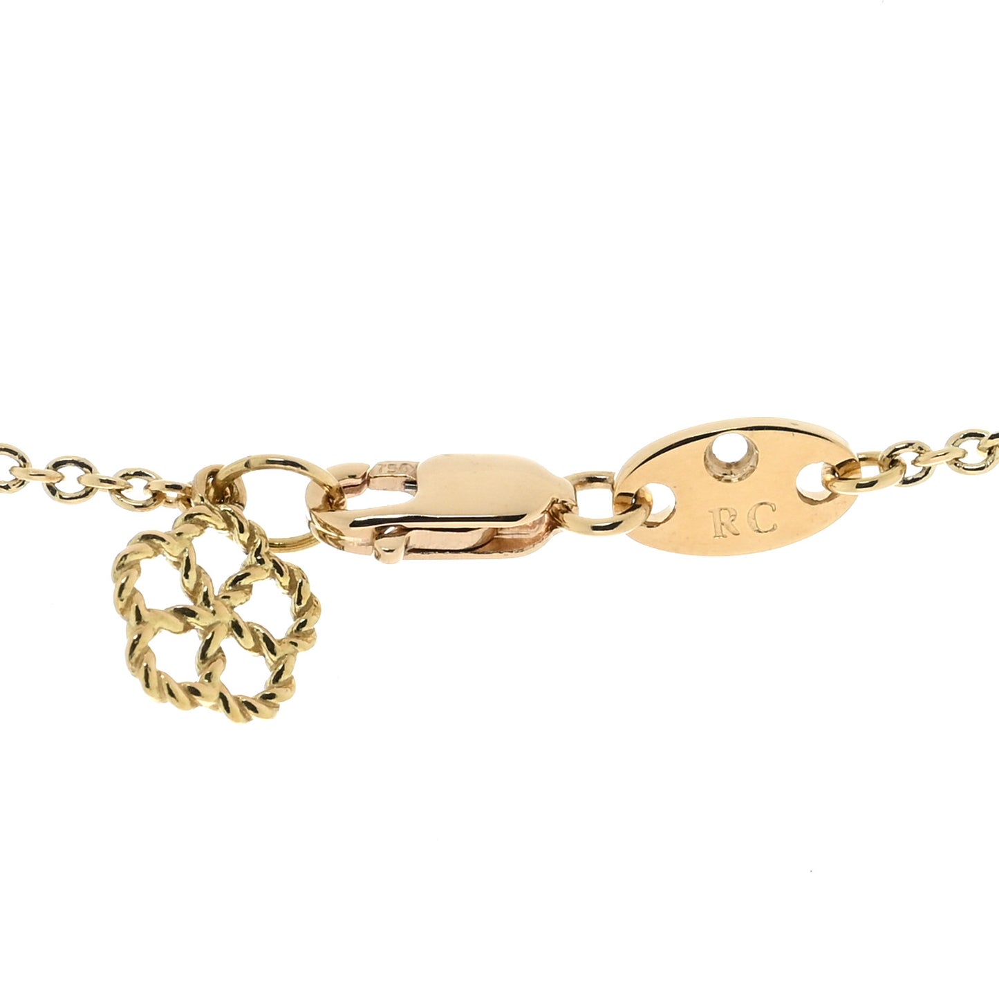 18K Yellow Gold Diamond Mother of Pearl Daisy Y Necklace