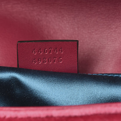 Gucci Velvet Matelasse Embroidered Mini GG Marmont Shoulder Bag Light Raspberry Rose 7 of 10