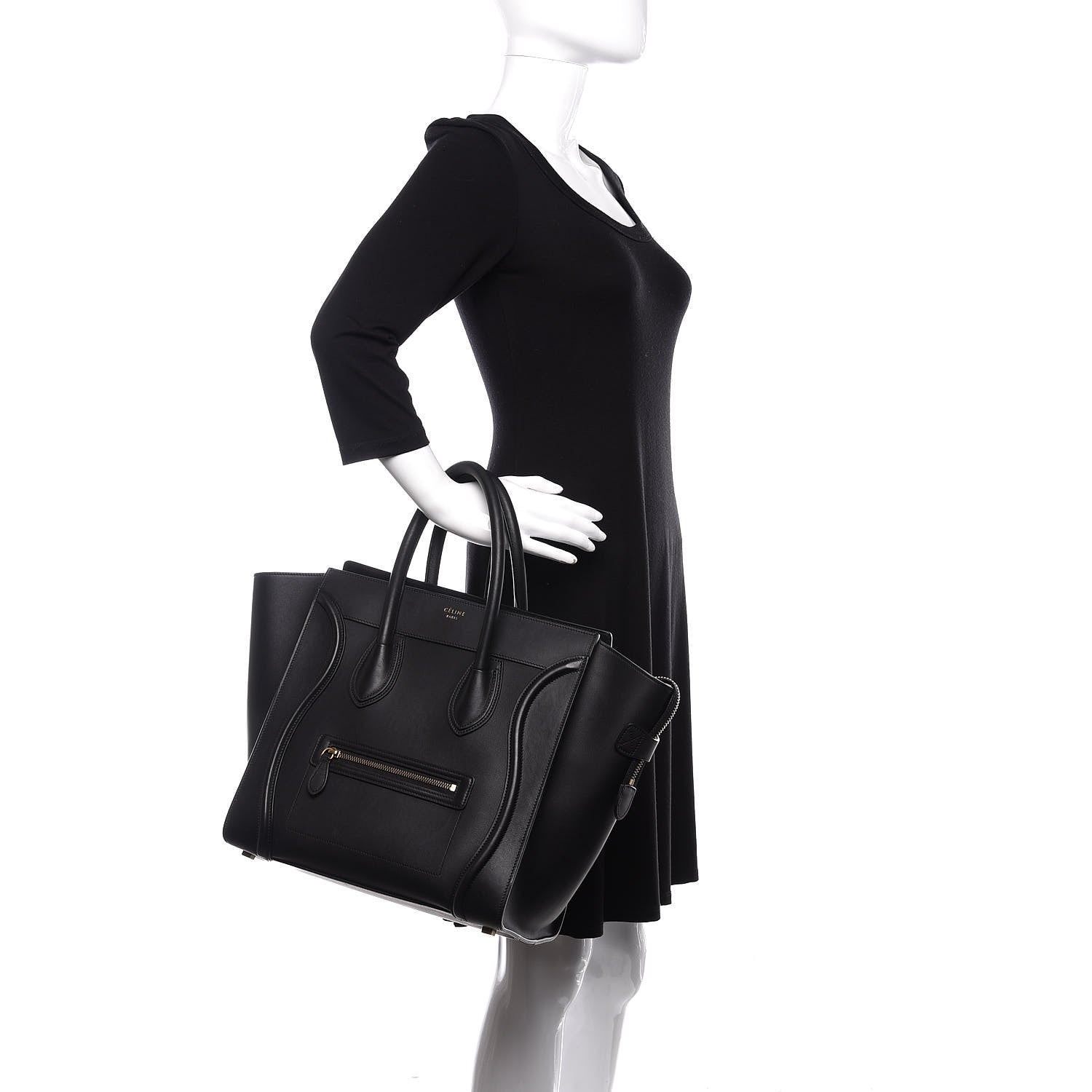 Celine Smooth Calfskin Mini Luggage Black 2 of 11