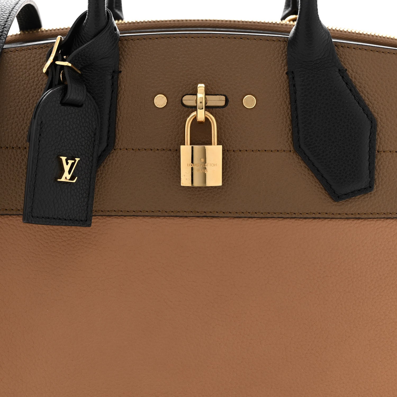 Louis Vuitton Taurillon City Steamer MM Sesame Kombu Black 7 of 10