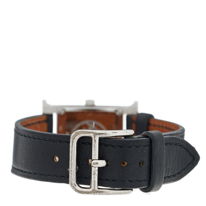 Hermes Stainless Steel Barenia 21mm Heure H Hour Quartz Watch Noir 3 of 4