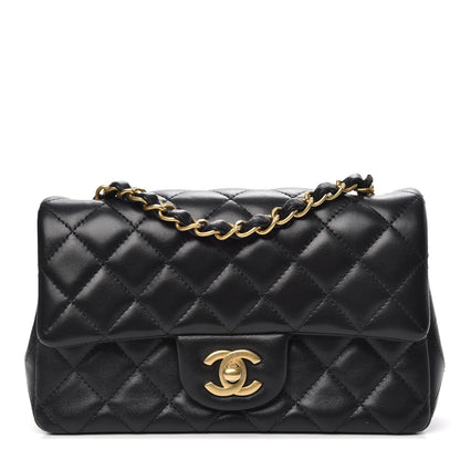 Chanel Lambskin Quilted Mini Rectangular Flap Black 1 of 15