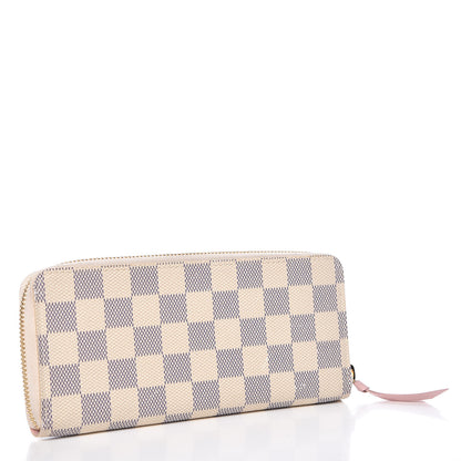 Louis Vuitton Damier Azur Clemence Wallet Rose Ballerine 3 of 7