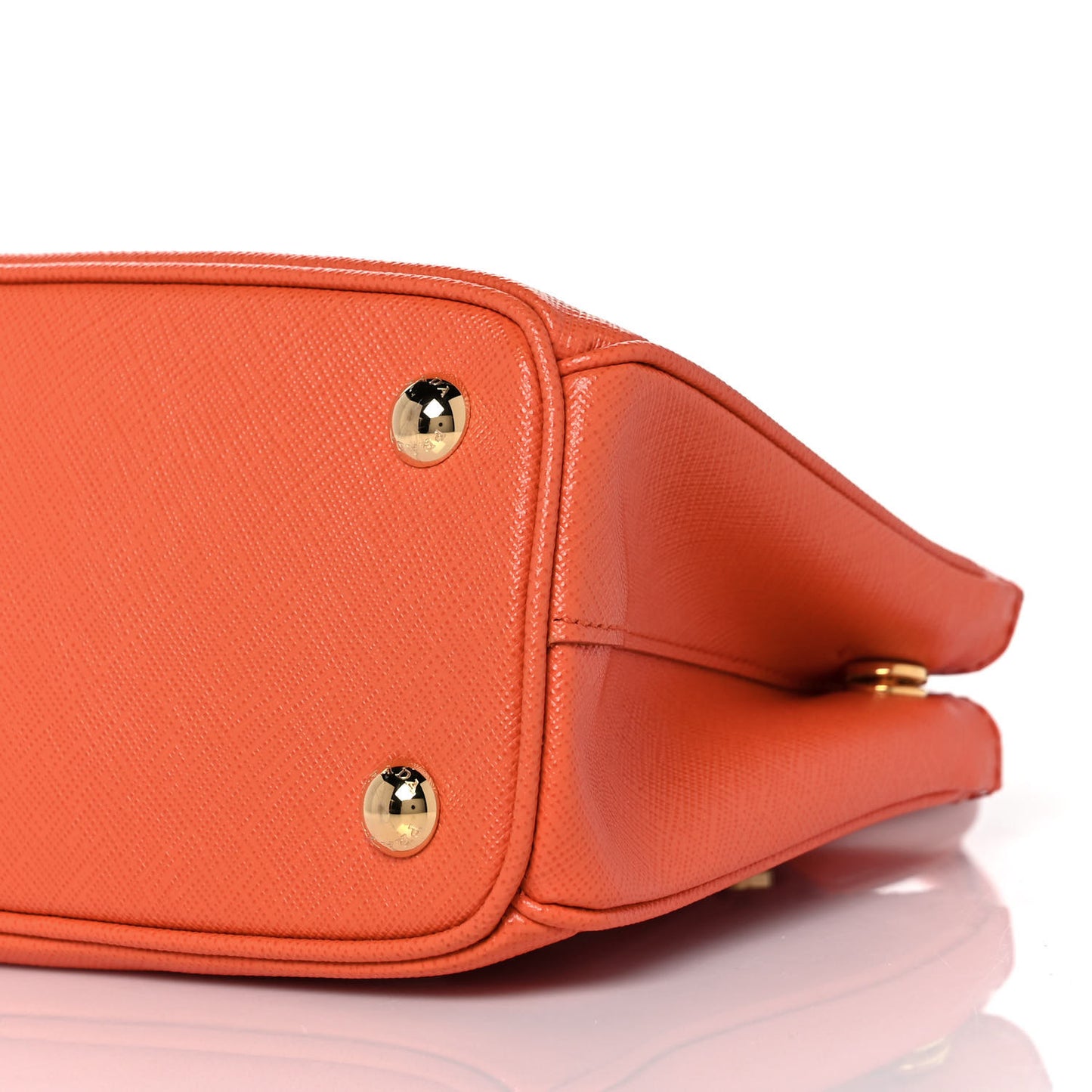Saffiano Mini Galleria Double Zip Tote Papaya