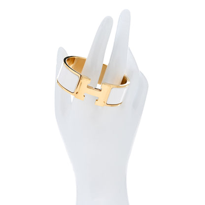 Hermes Enamel Wide Clic Clac H Bracelet PM White 2 of 5