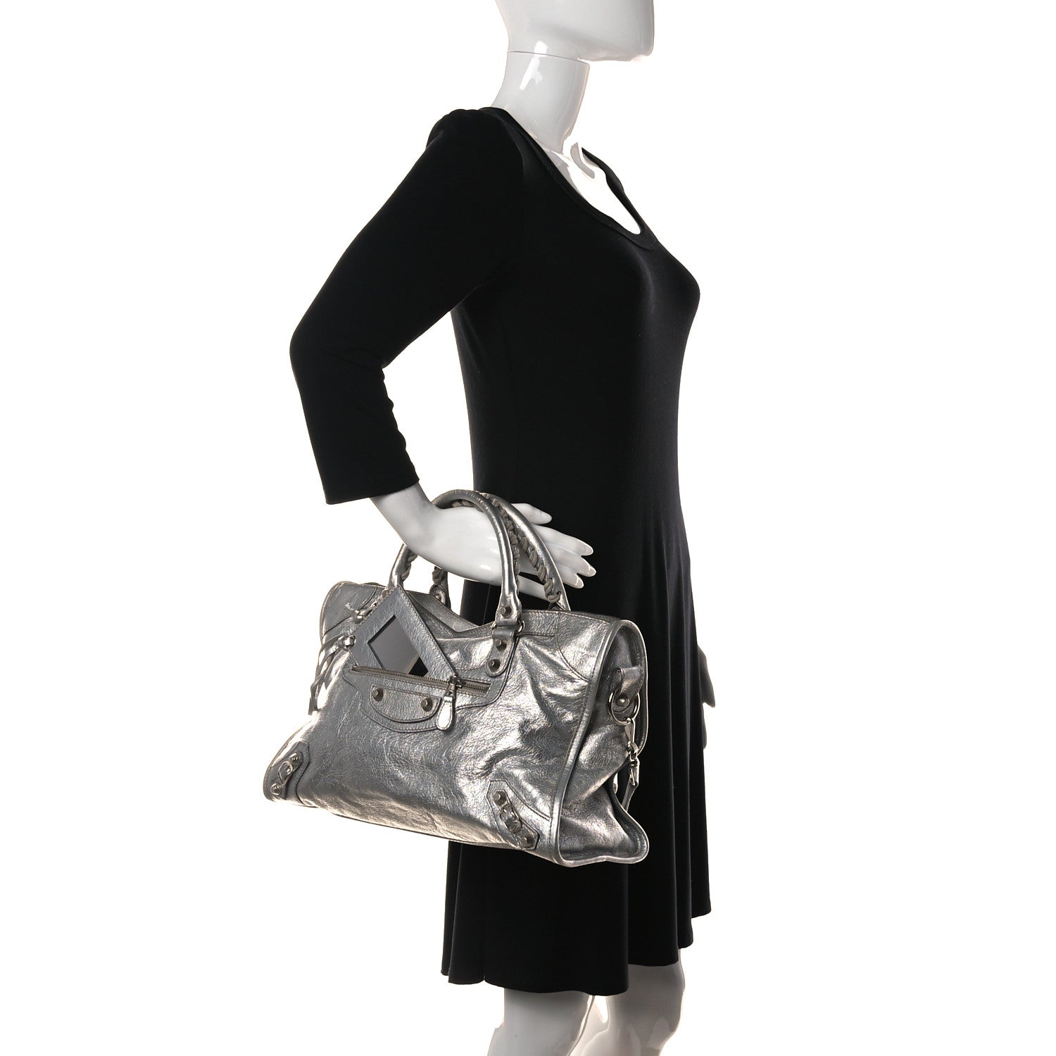 Balenciaga Metallic Agneau Giant 12 Silver Hardware City Gris Aluminum 2 of 15