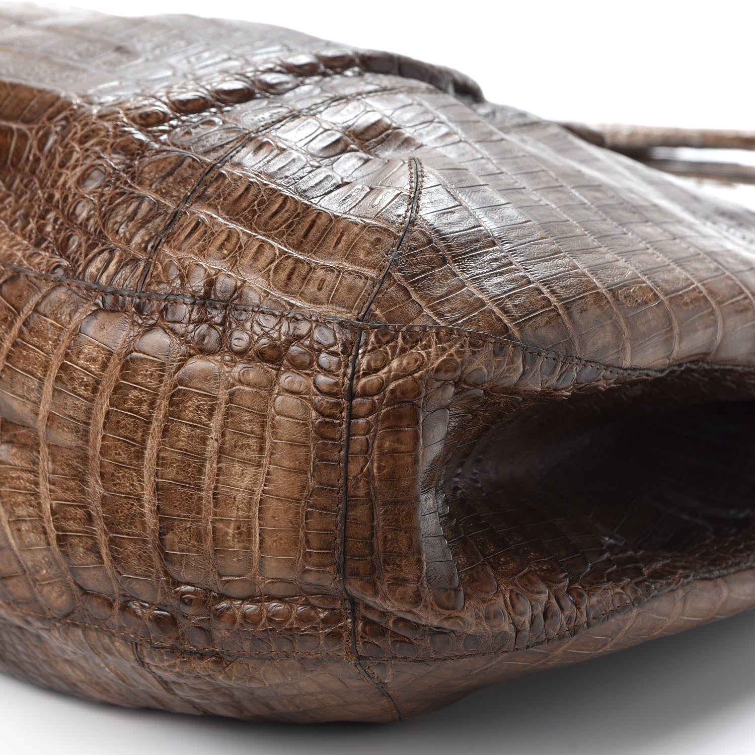 Nancy Gonzalez Crocodile Hobo Brown 6 of 12