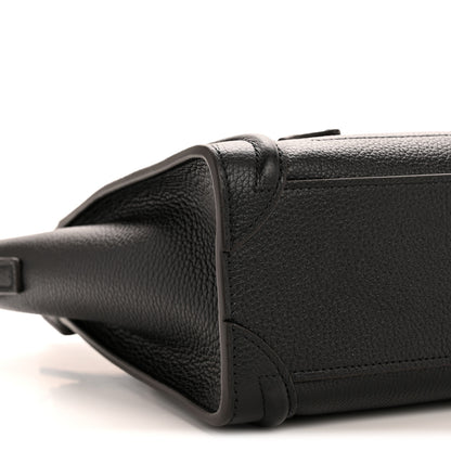 Celine Drummed Calfskin Nano Luggage Black 10 of 11