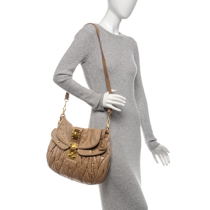 Miu Miu Nappa Matelasse Coffer Hobo Deserto 2 of 10