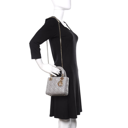 Christian Dior Lambskin Cannage Mini Lady Dior Grey 2 of 10