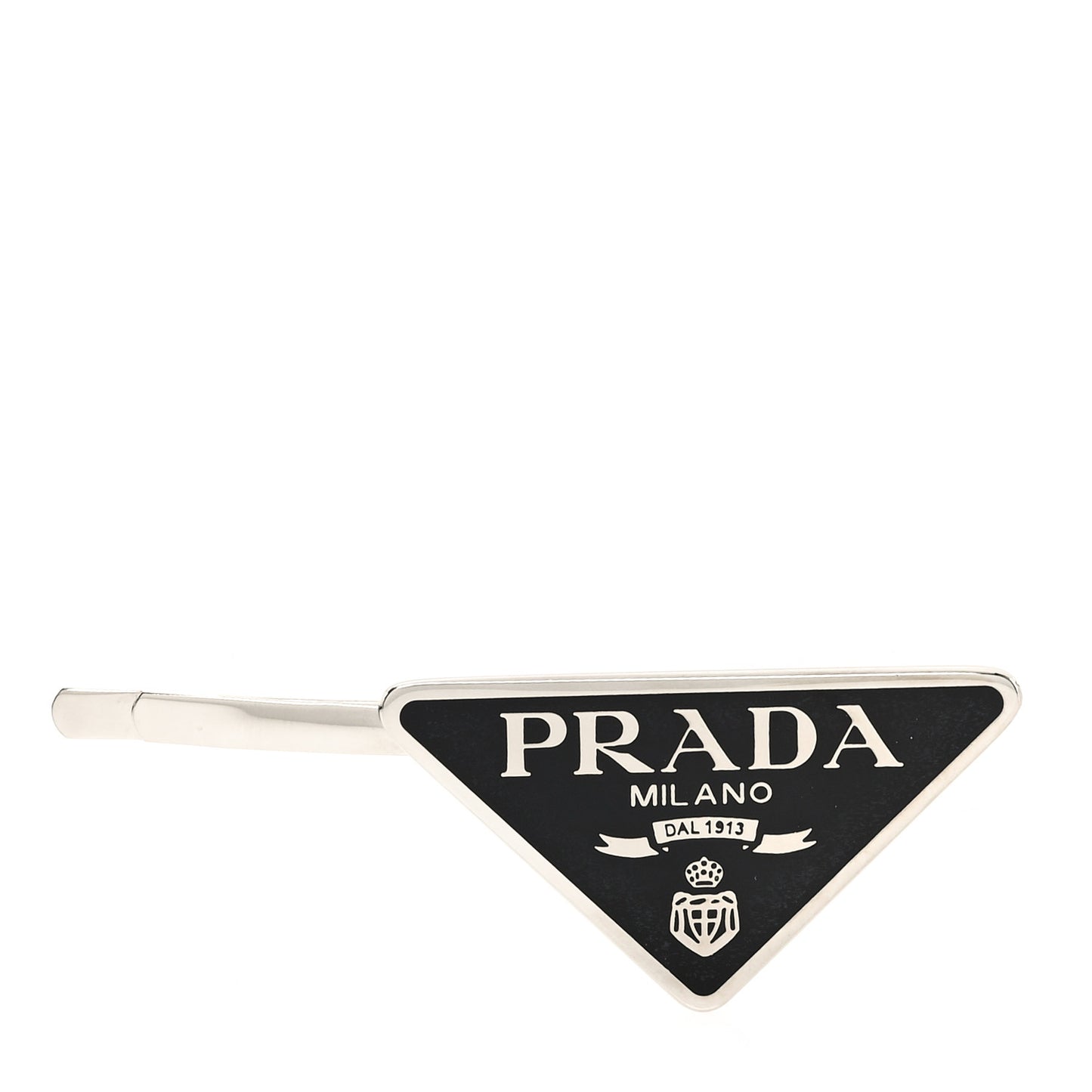 Metal Triangle Logo Hair Clip Black