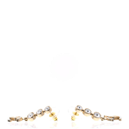 Chanel Crystal CC Drop Earrings Gold 3 of 4
