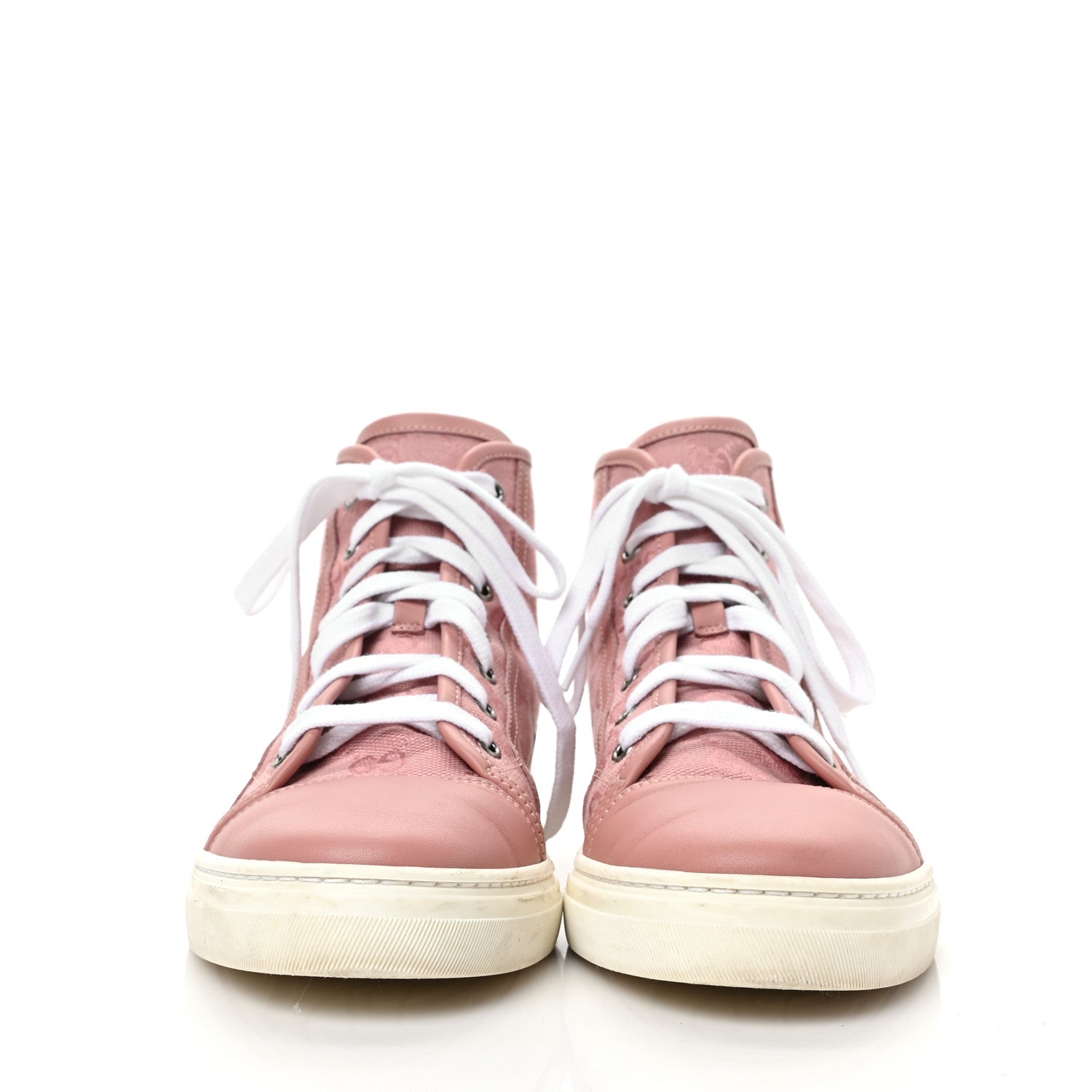Gucci Monogram Womens High Top Sneakers 38 Pink Soft Pink 2 of 7