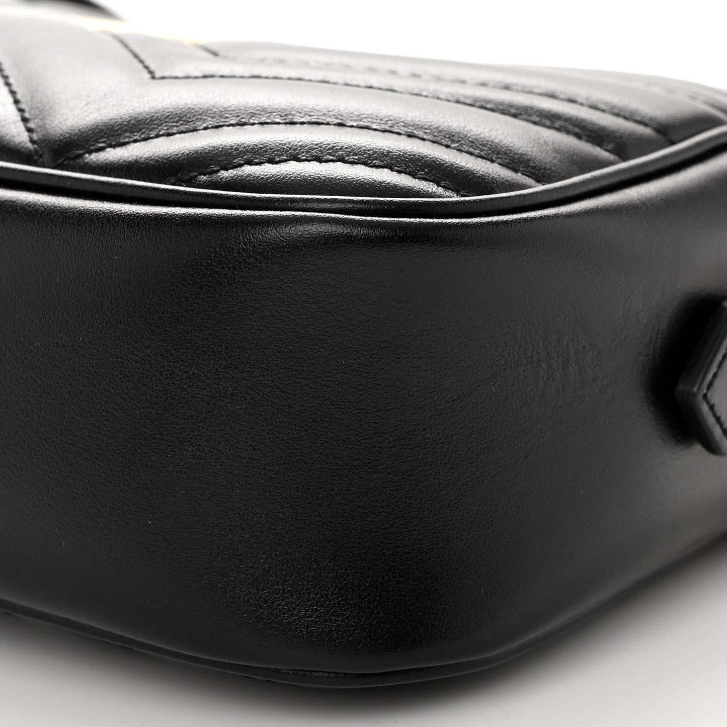 Calfskin Matelasse Small GG Marmont Chain Shoulder Bag Black