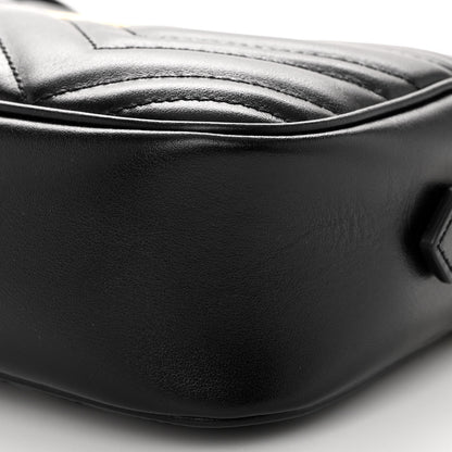 Gucci Calfskin Matelasse Small GG Marmont Chain Shoulder Bag Black 10 of 10