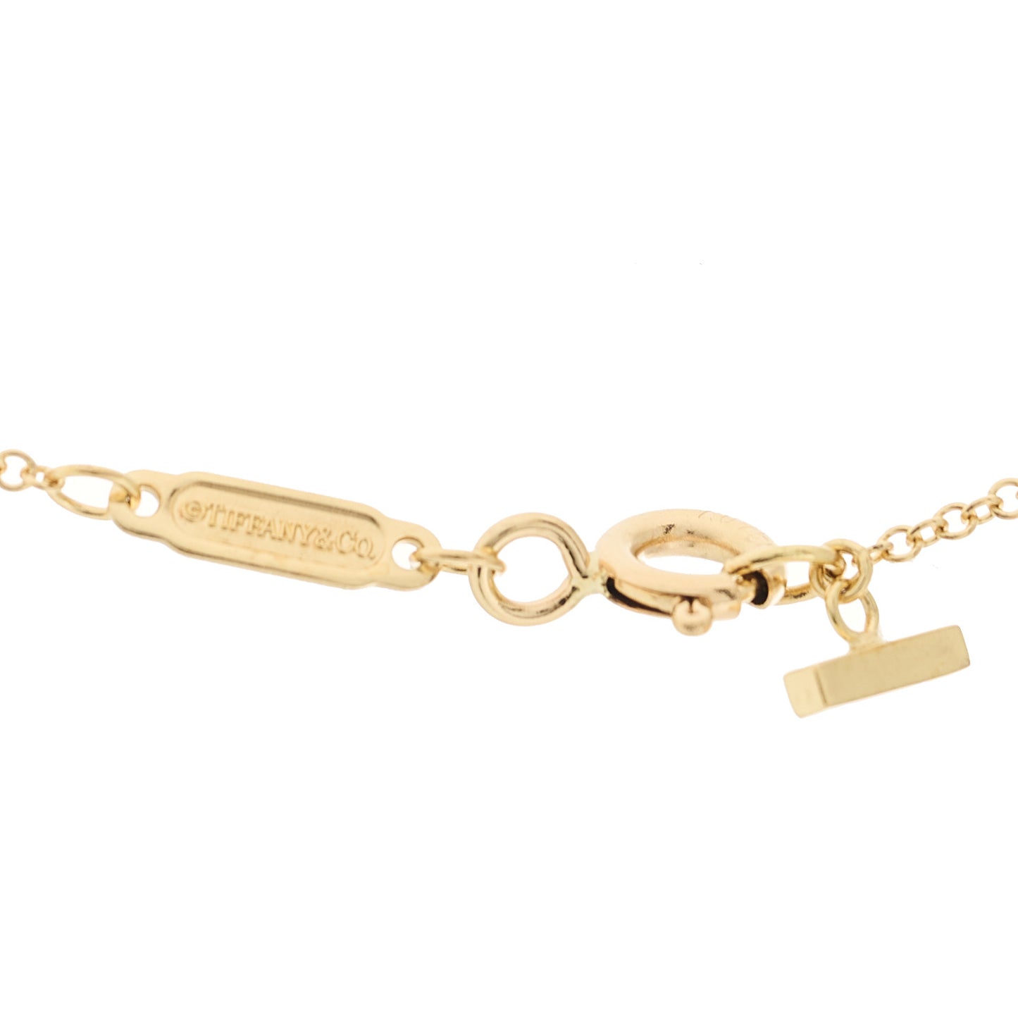 18K Yellow Gold Large T Smile Pendant Necklace