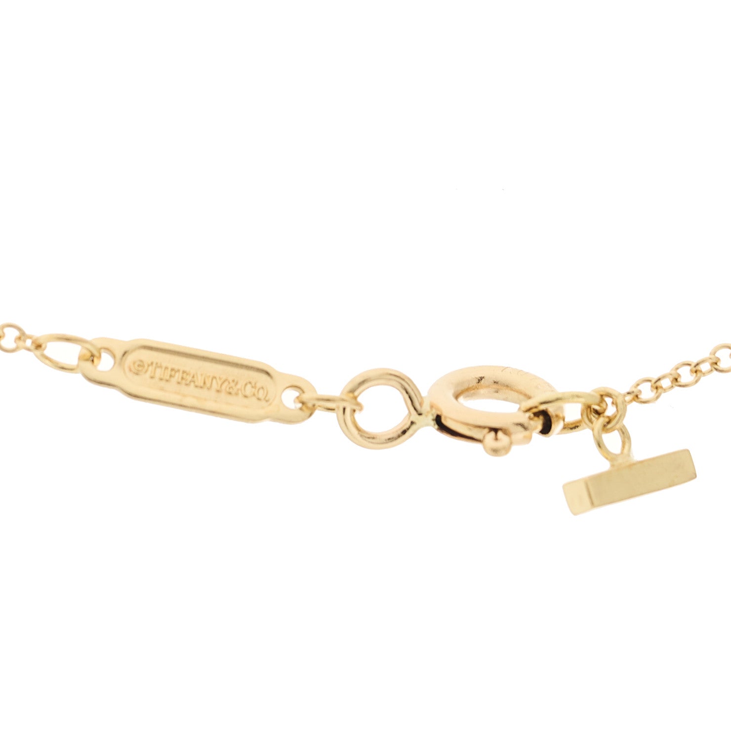 Tiffany 18K Yellow Gold Large T Smile Pendant Necklace 4 of 6