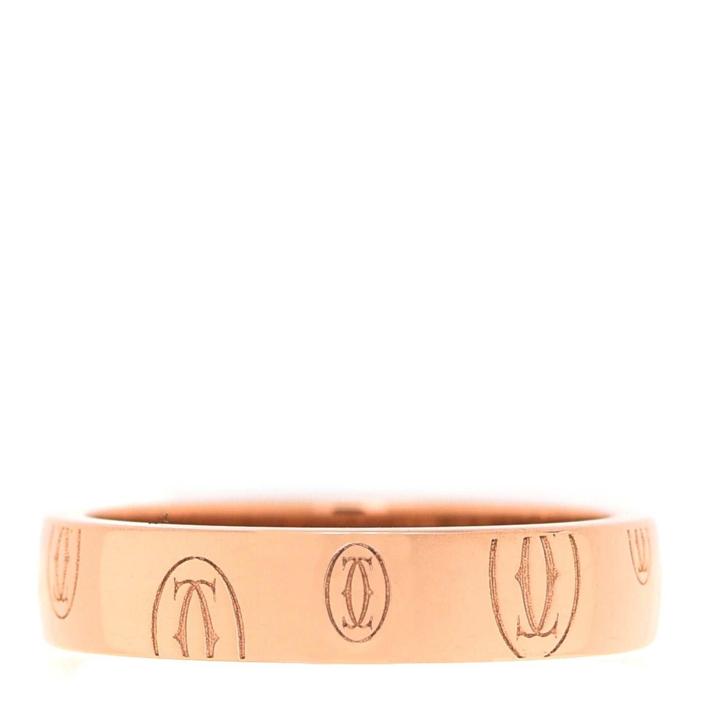 18K Pink Gold 4mm Happy Birthday Band Ring 49 5