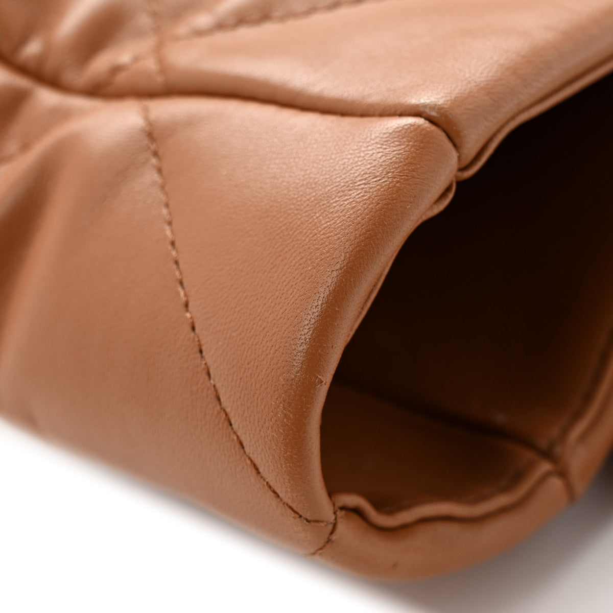Chanel Lambskin Quilted Chanel 19 East West Shopping Bag Brown 13 of 13