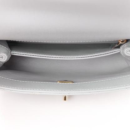 Chanel Caviar Quilted Mini Coco Handle Flap Light Grey 5 of 11