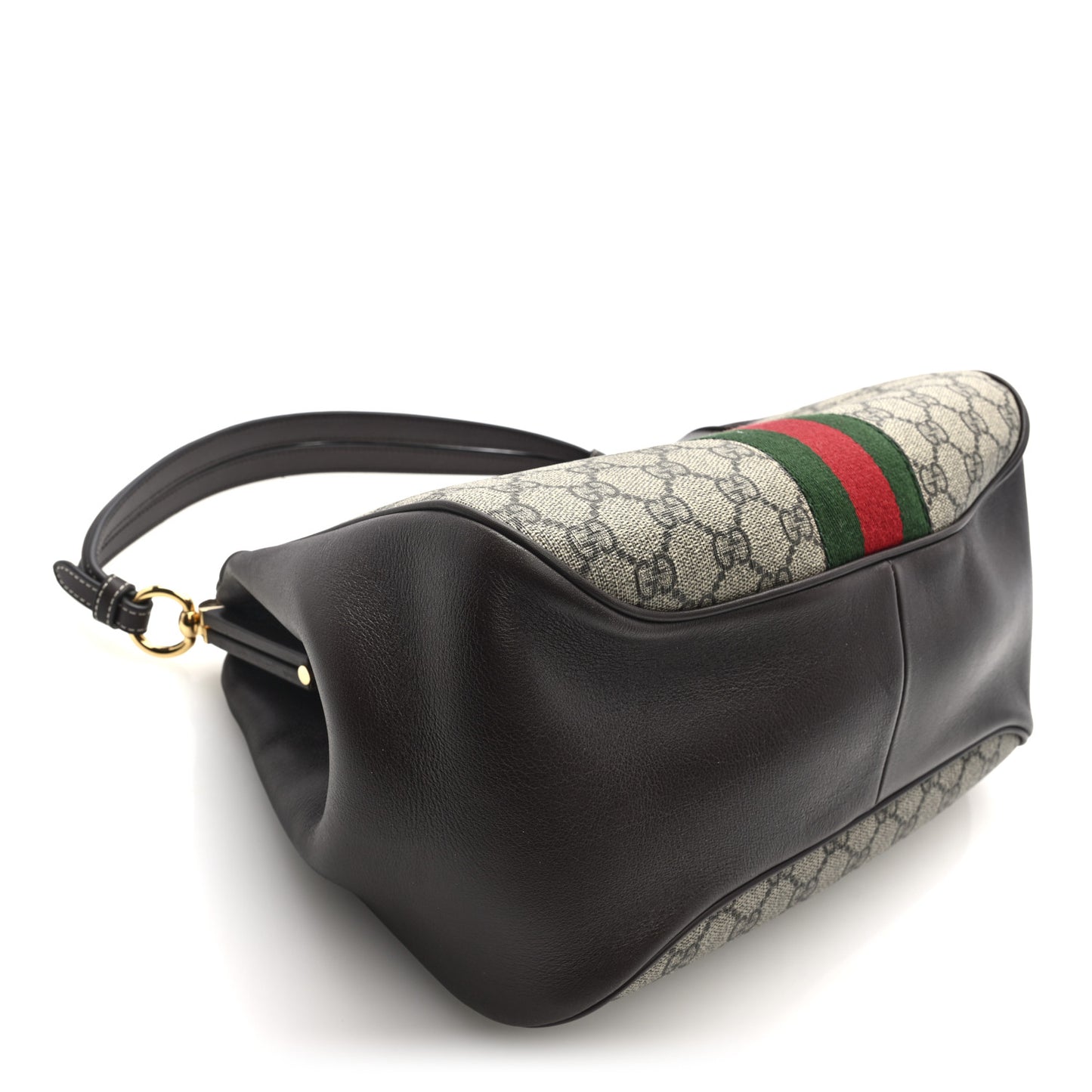 GG Supreme Monogram Koi Calfskin Web Virgo Tote Beige Ebony Chocolate