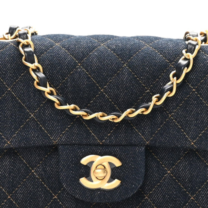 Chanel Denim Quilted Mini Rectangular Flap Dark Blue 8 of 11