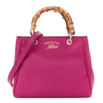 Gucci Calfskin Mini Bamboo Shopper Tote Bright Bougainvillea 1 of 12