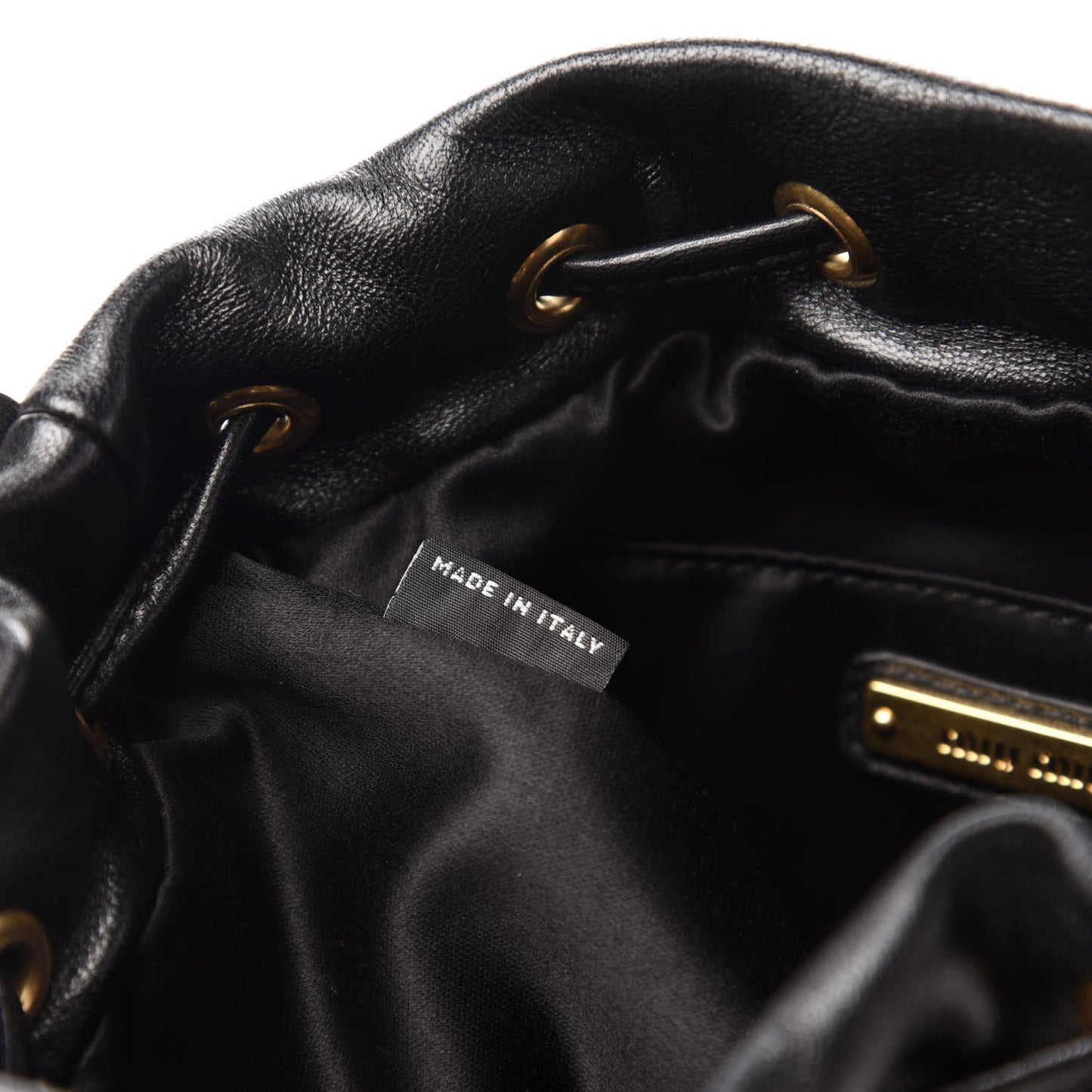 Nappa Matelasse Small Bucket Bag Black