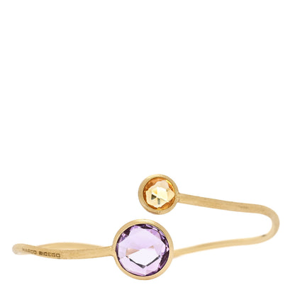 Marco Bicego 18K Yellow Gold Amethyst Citrine Jaipur Crossover Bangle Bracelet 1 of 5