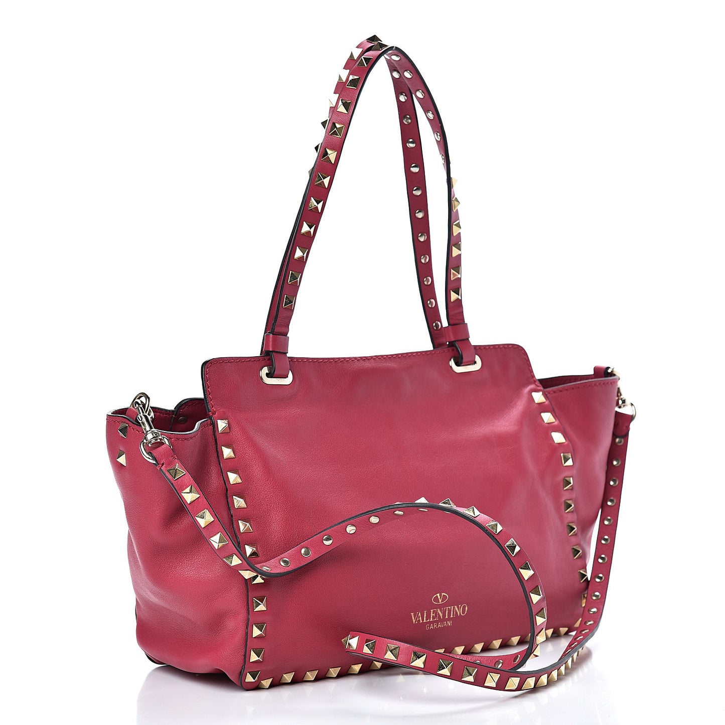 Vitello Small Rockstud Tote Cyclamin