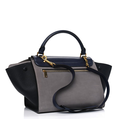 Celine Sleek Calfskin Small Tri-Color Trapeze Dark Blue 2 of 5